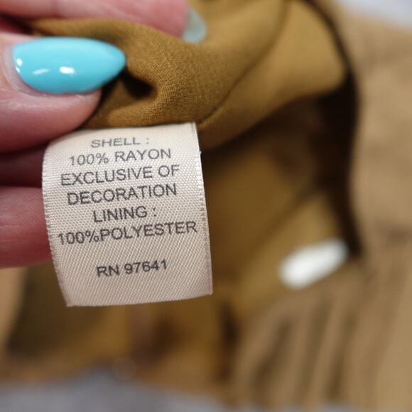 J.‎ Jill Skirt Womens Medium Midi Eyelet A-Line Flare Lined Gold - Picture 8 of 10